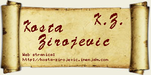 Kosta Zirojević vizit kartica